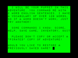 Adventure #10: Savage Island Part I Intro screen #2