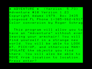 Adventure #10: Savage Island Part I Intro screen #3 (lowercase version)