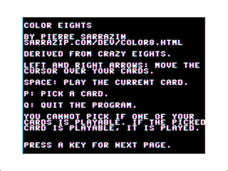 Color Eights intro screen #2