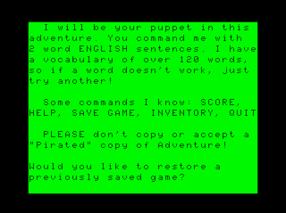Adventure #8: Pyramid of Doom Intro screen #4 (lowercase version)