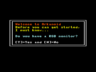 Arkanoid intro screen on Coco 3