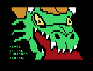 Caves of the Unwashed Heathen intro screen #1 (Coco 3)