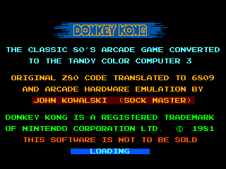 Donkey Kong intro screen #1
