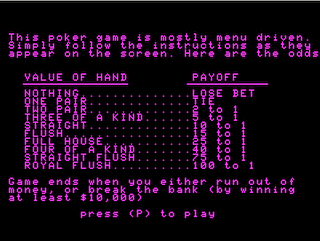 Draw Poker (Bill Bernico) intro screen #2