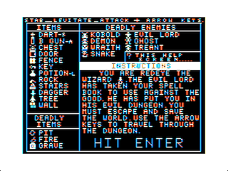 The Dungeons of Despair intro screen #2