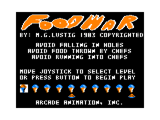 Foodwar intro screen