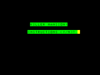 Killer Mansion intro screen