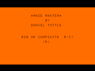 Maze Master intro screen