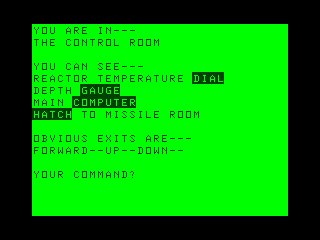 Nuclear Submarine Adventure game screen