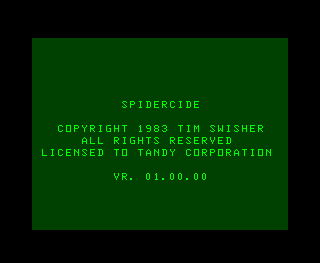 Spidercide Intro screen #1