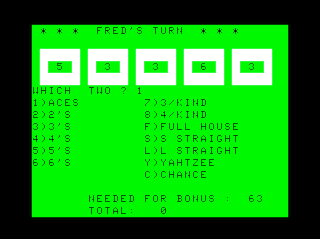 Yahtzee I game screen #3
