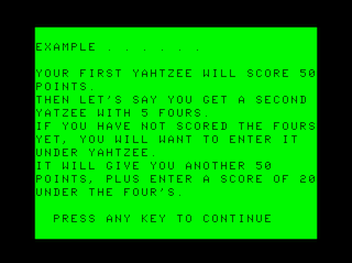 Yahtzee I intro screen #4